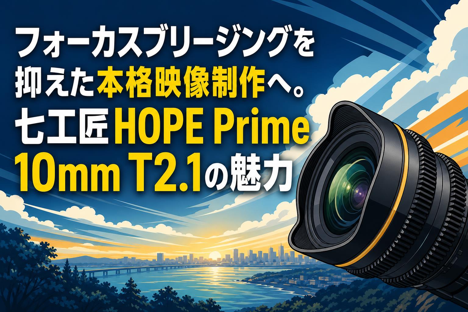 フォーカスブリージングを抑えた本格映像制作へ。七工匠HOPE Prime 10mm T2.1の魅力