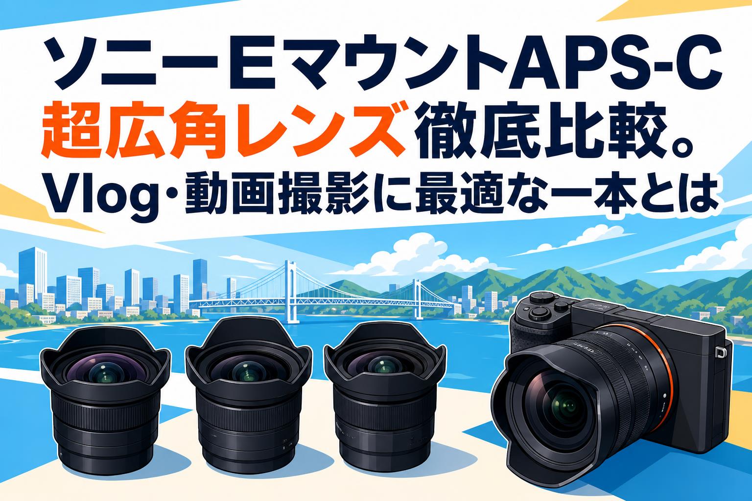 ソニーEマウントAPS-C超広角レンズ徹底比較。Vlog・動画撮影に最適な一本とは