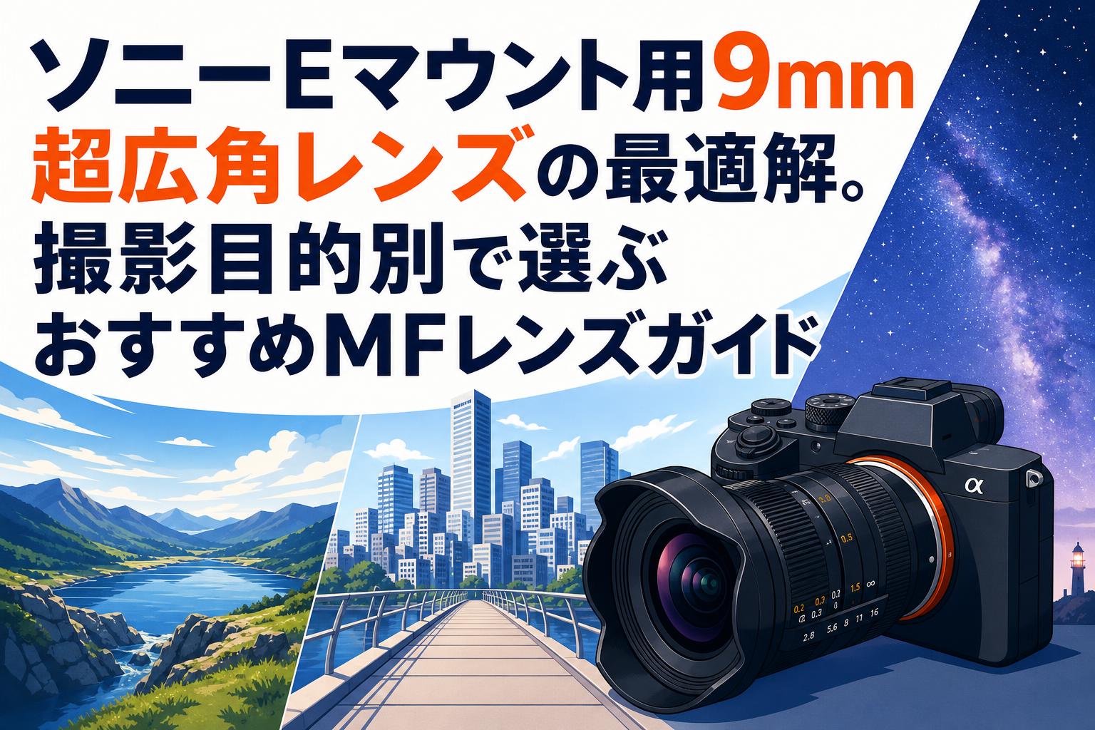 ソニーEマウント用9mm超広角レンズの最適解。撮影目的別で選ぶおすすめMFレンズガイド