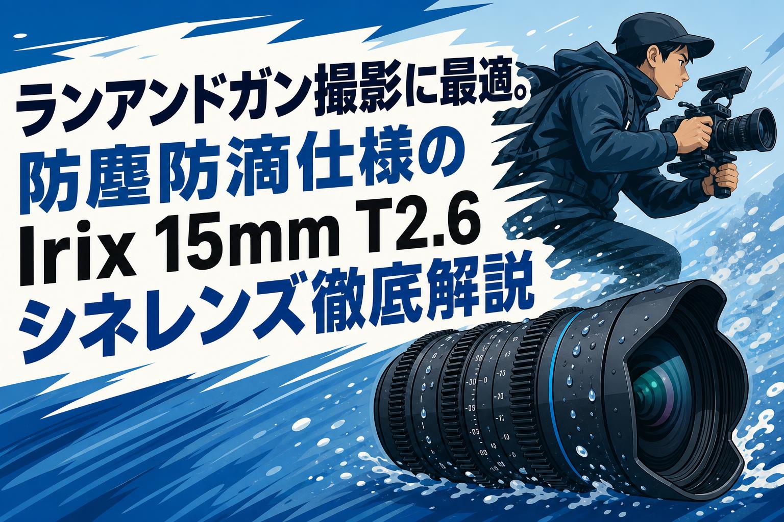 ランアンドガン撮影に最適。防塵防滴仕様のIrix 15mm T2.6シネレンズ徹底解説