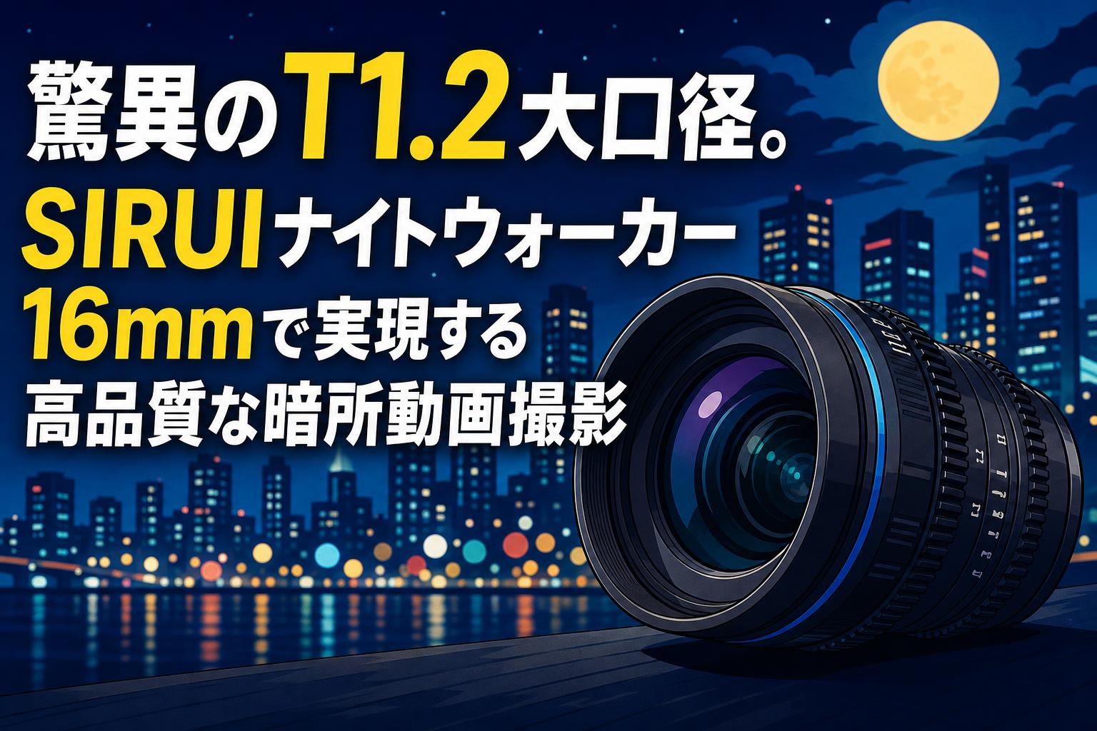 驚異のT1.2大口径。SIRUIナイトウォーカー16mmで実現する高品質な暗所動画撮影