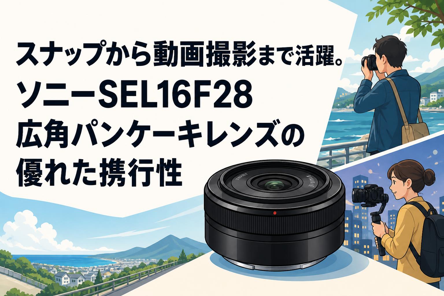 スナップから動画撮影まで活躍。ソニーSEL16F28広角パンケーキレンズの優れた携行性