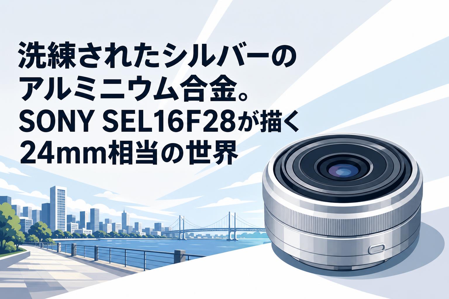 洗練されたシルバーのアルミニウム合金。SONY SEL16F28が描く24mm相当の世界