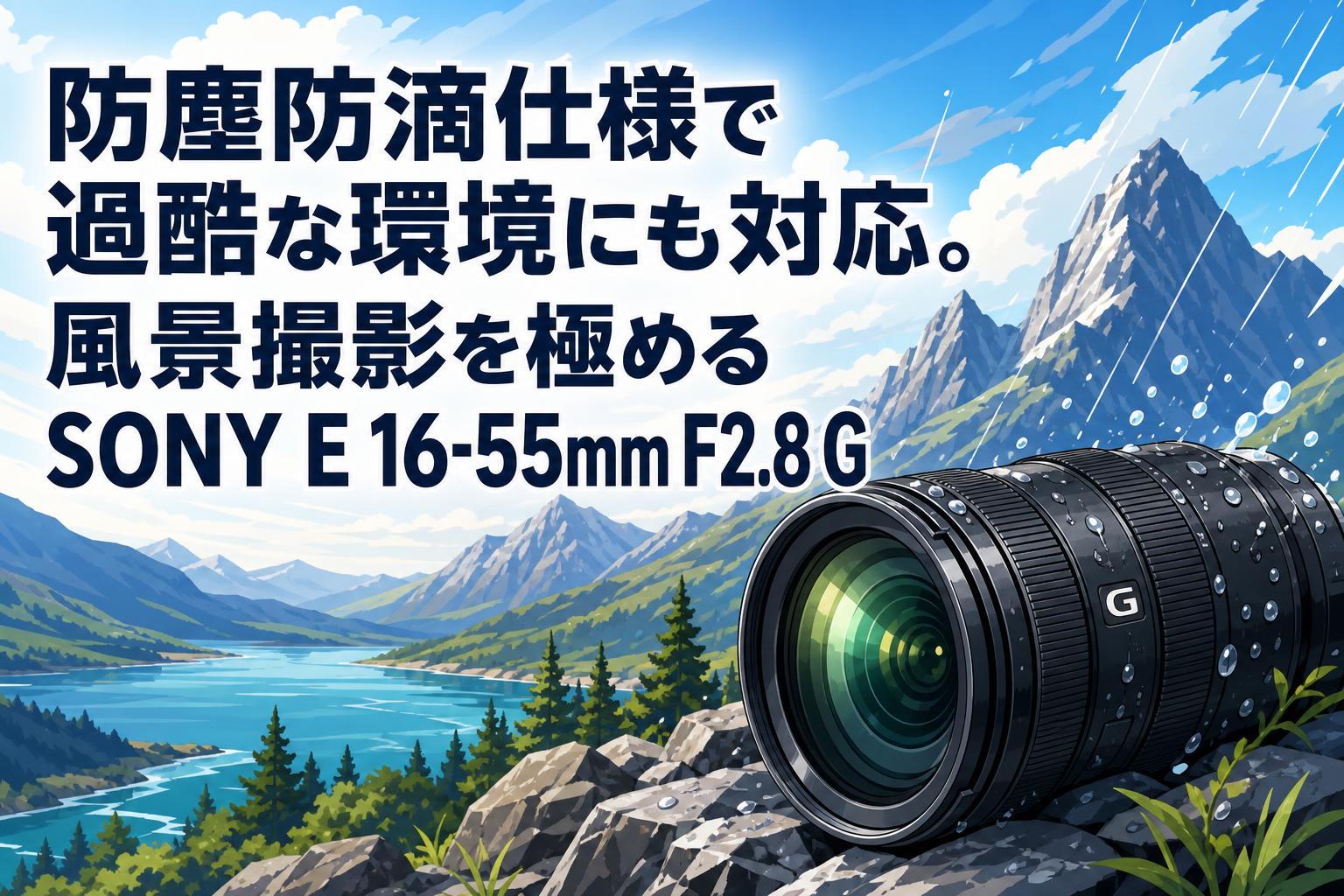 防塵防滴仕様で過酷な環境にも対応。風景撮影を極めるSONY E 16-55mm F2.8 G