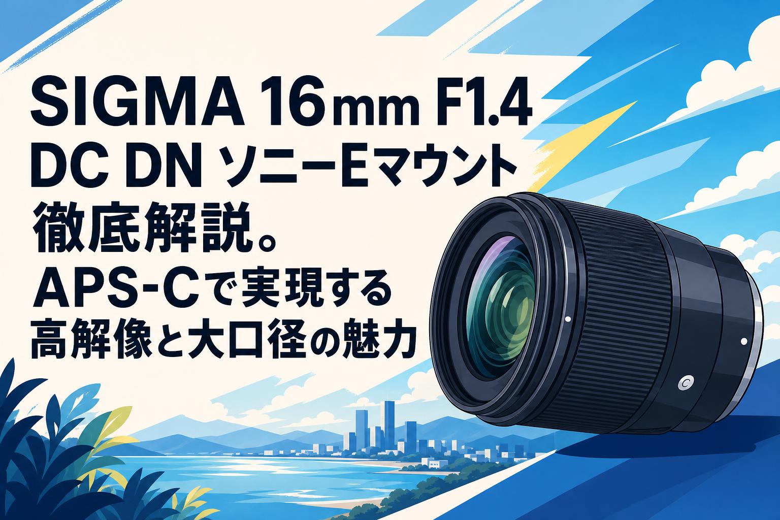 SIGMA 16mm F1.4 DC DN ソニーEマウント徹底解説。APS-Cで実現する高解像と大口径の魅力