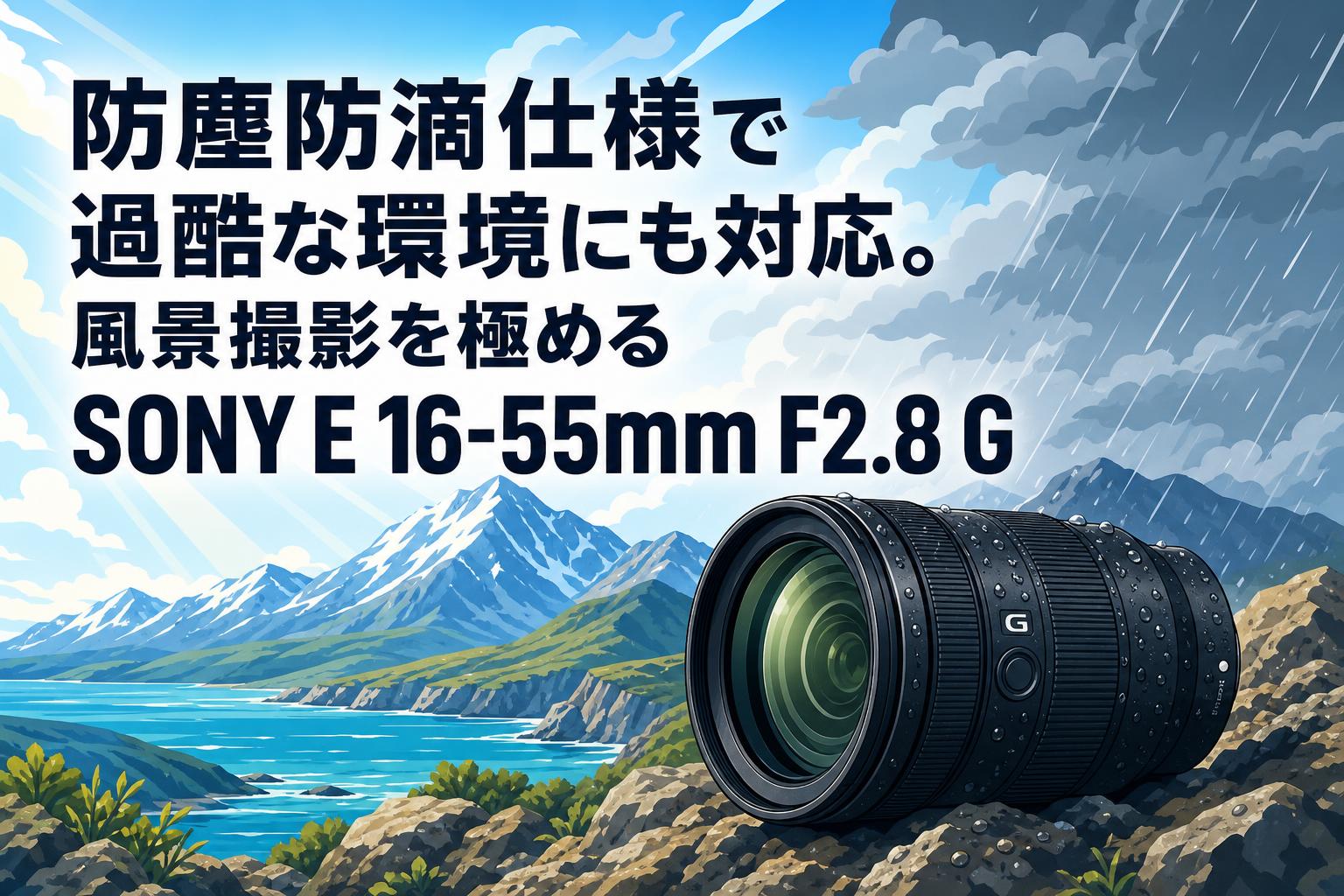 防塵防滴仕様で過酷な環境にも対応。風景撮影を極めるSONY E 16-55mm F2.8 G