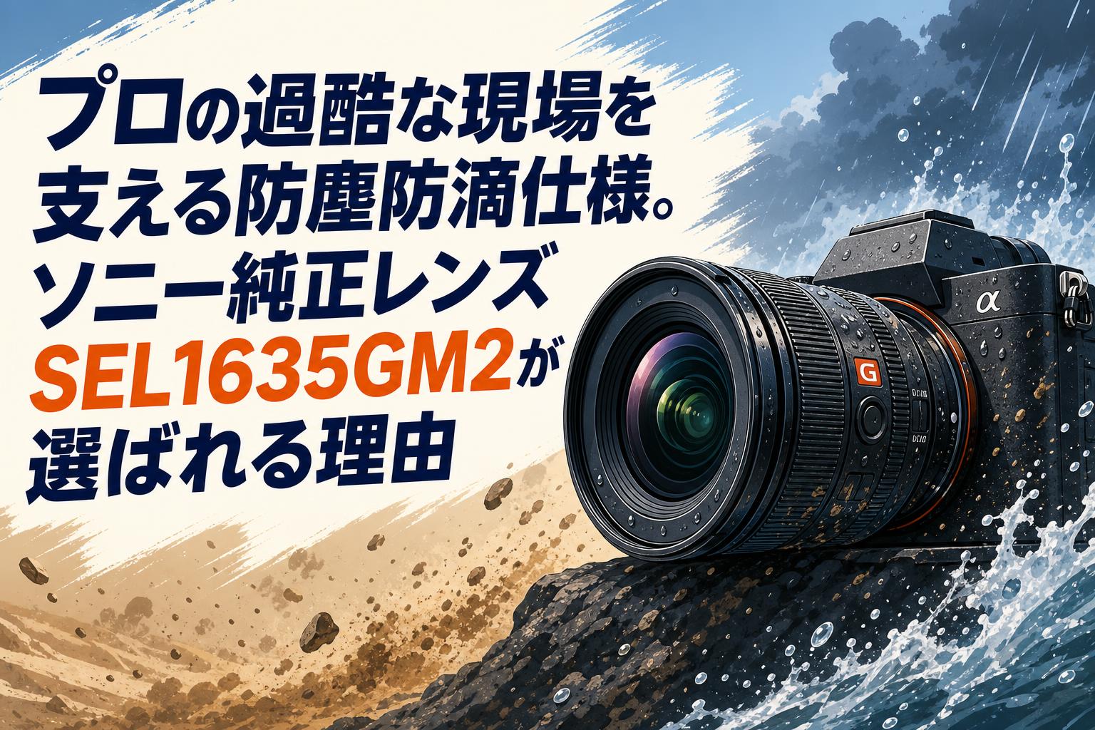 プロの過酷な現場を支える防塵防滴仕様。ソニー純正レンズSEL1635GM2が選ばれる理由