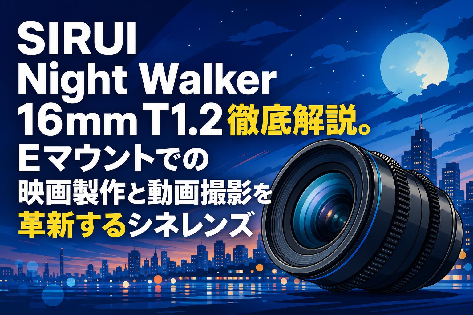 SIRUI Night Walker 16mm T1.2徹底解説。Eマウントでの映画製作と動画撮影を革新するシネレンズ