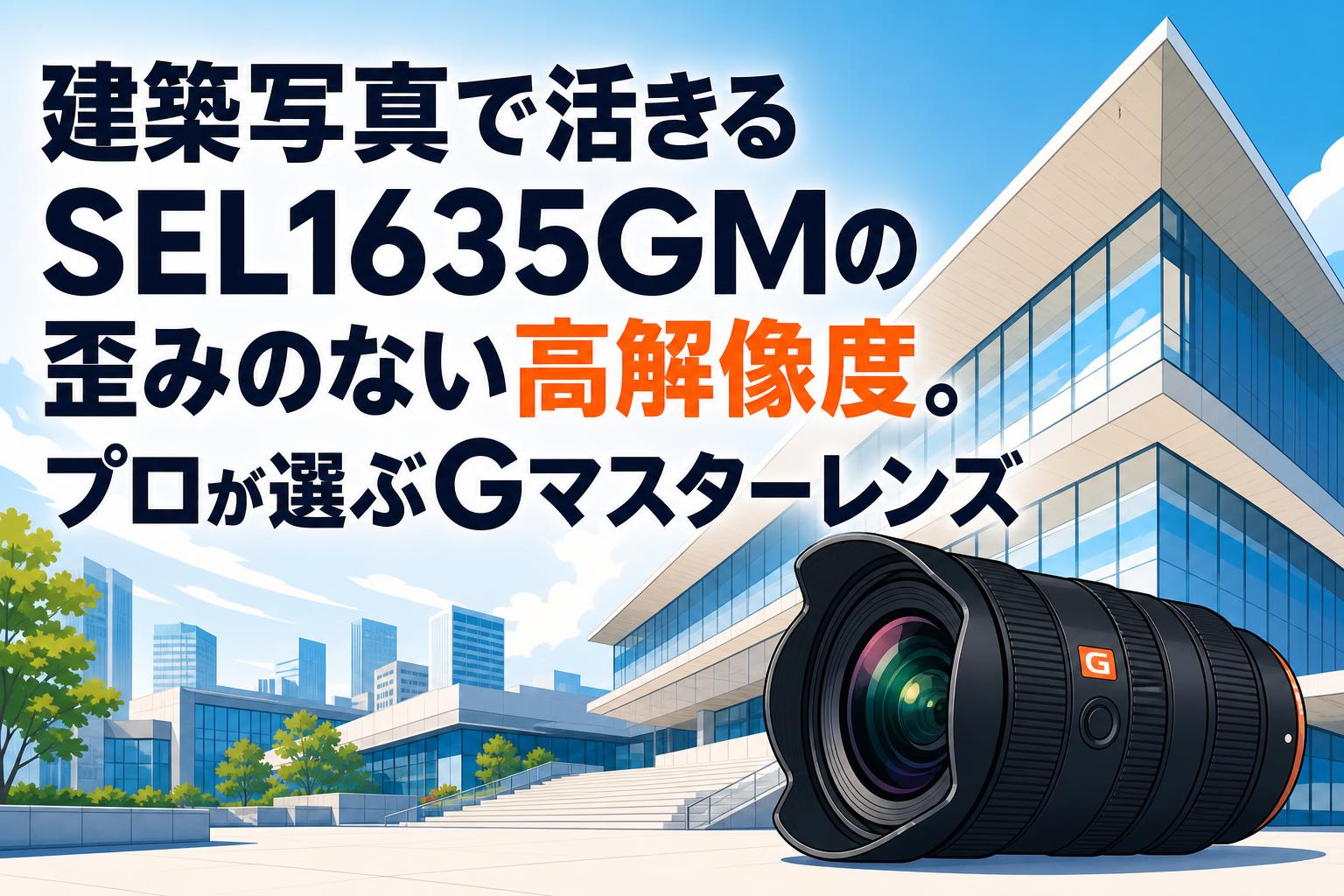 建築写真で活きるSEL1635GMの歪みのない高解像度。プロが選ぶGマスターレンズ