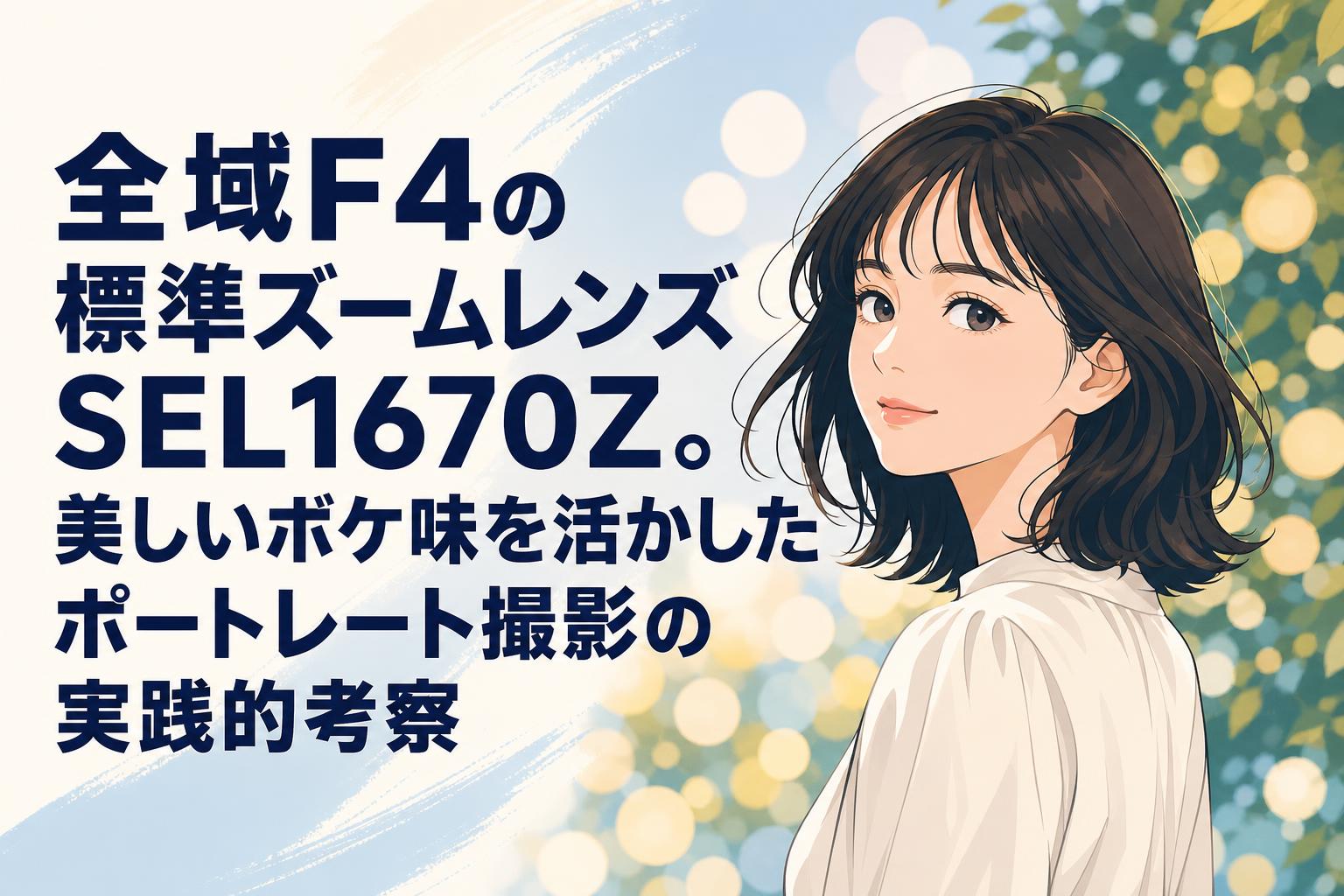 全域F4の標準ズームレンズSEL1670Z。美しいボケ味を活かしたポートレート撮影の実践的考察