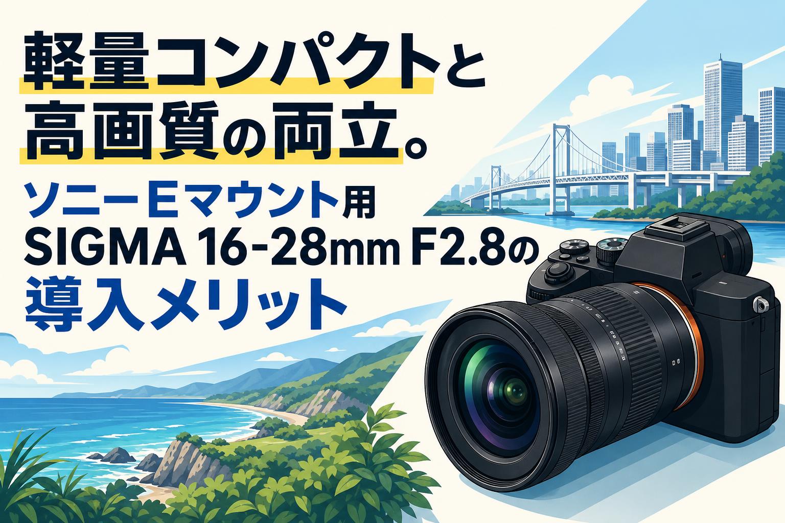 軽量コンパクトと高画質の両立。ソニーEマウント用SIGMA 16-28mm F2.8の導入メリット