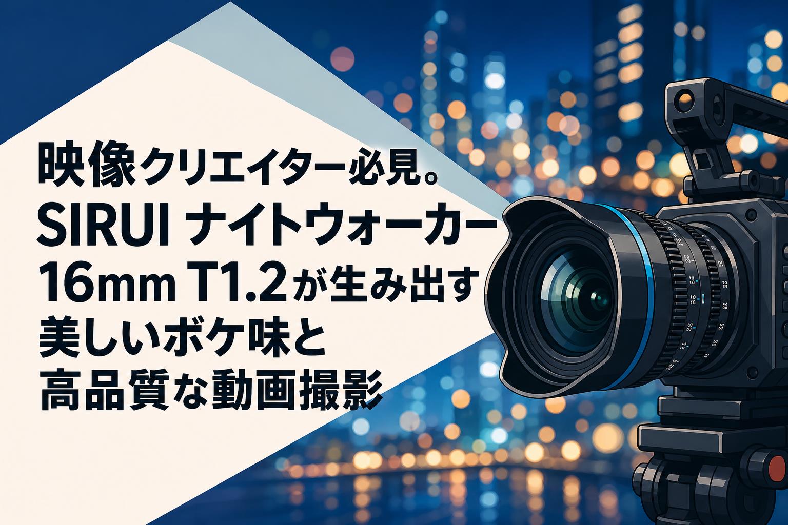 映像クリエイター必見。SIRUI ナイトウォーカー 16mm T1.2が生み出す美しいボケ味と高品質な動画撮影