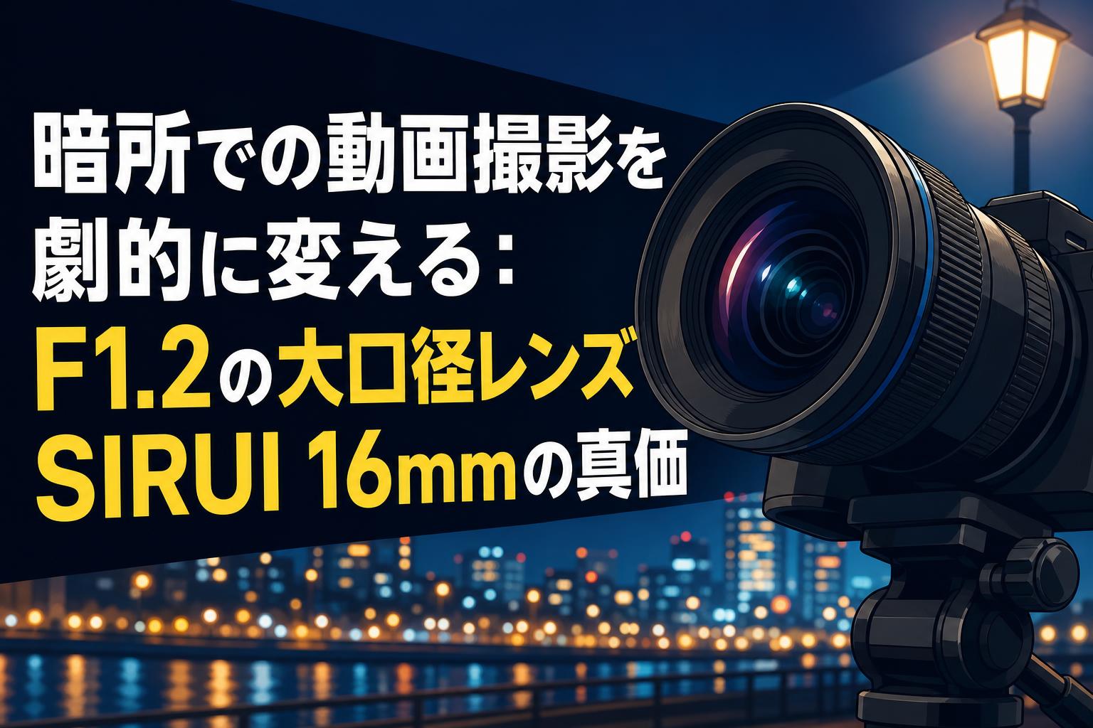 暗所での動画撮影を劇的に変える：F1.2の大口径レンズSIRUI 16mmの真価
