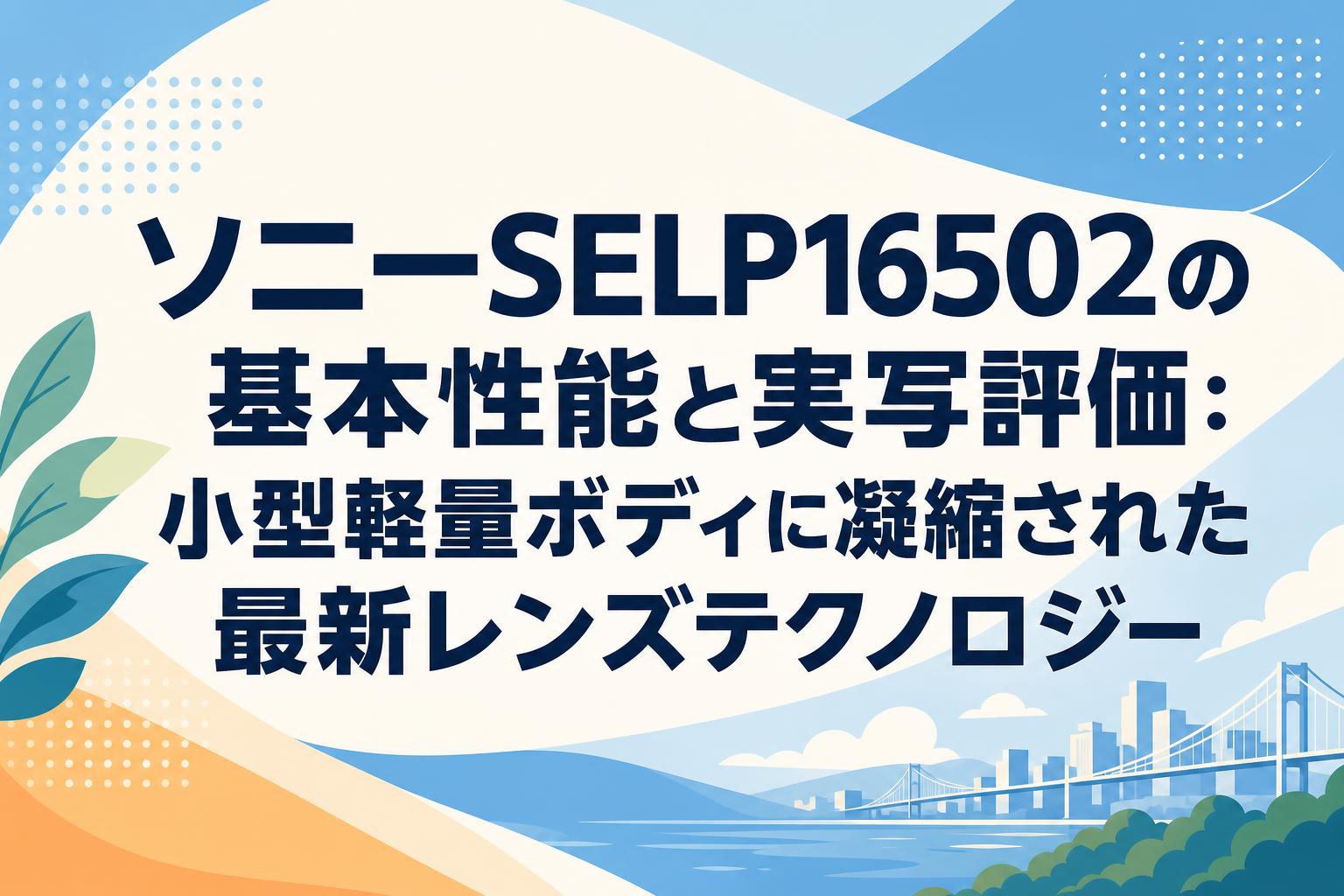 ソニーSELP16502の基本性能と実写評価：小型軽量ボディに凝縮された最新レンズテクノロジー