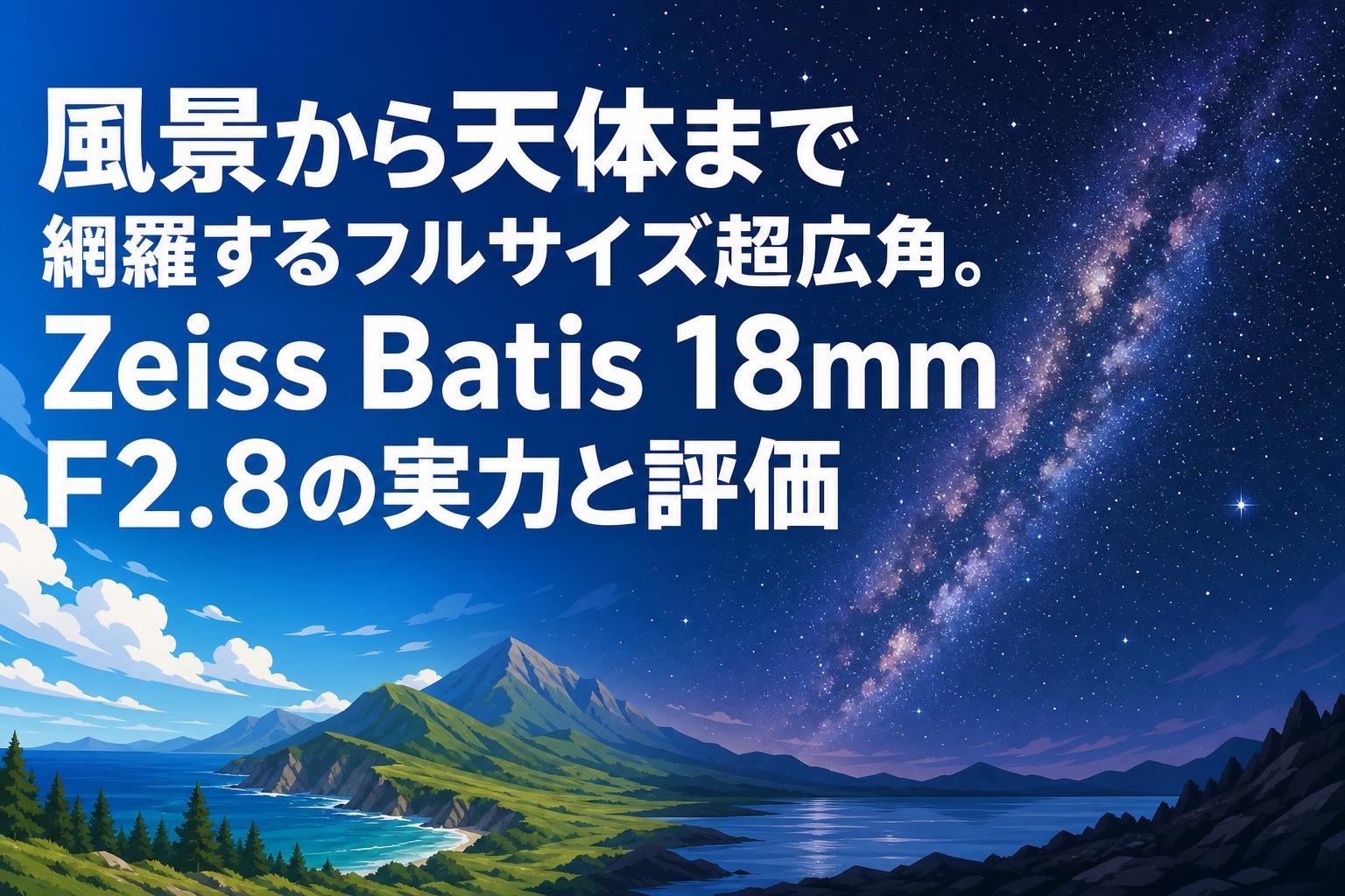 風景から天体まで網羅するフルサイズ超広角。Zeiss Batis 18mm F2.8の実力と評価