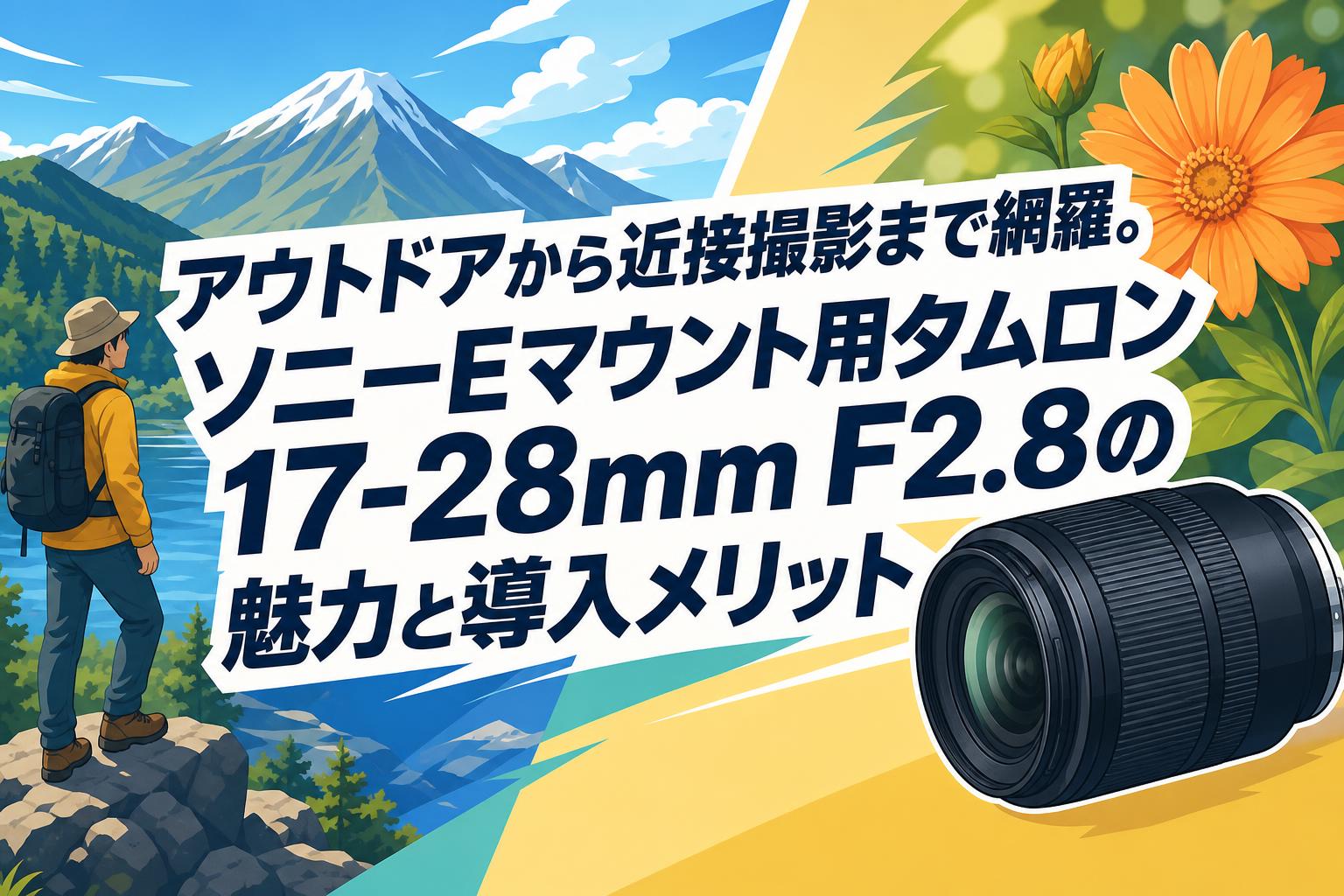 アウトドアから近接撮影まで網羅。ソニーEマウント用タムロン17-28mm F2.8の魅力と導入メリット