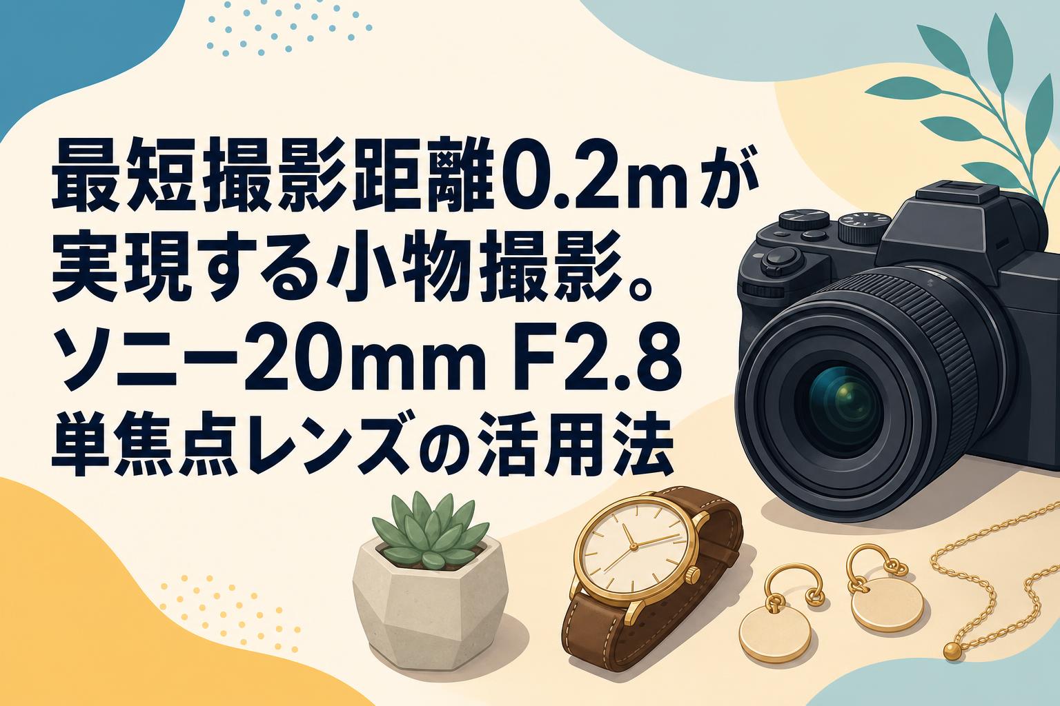 最短撮影距離0.2mが実現する小物撮影。ソニー20mm F2.8単焦点レンズの活用法