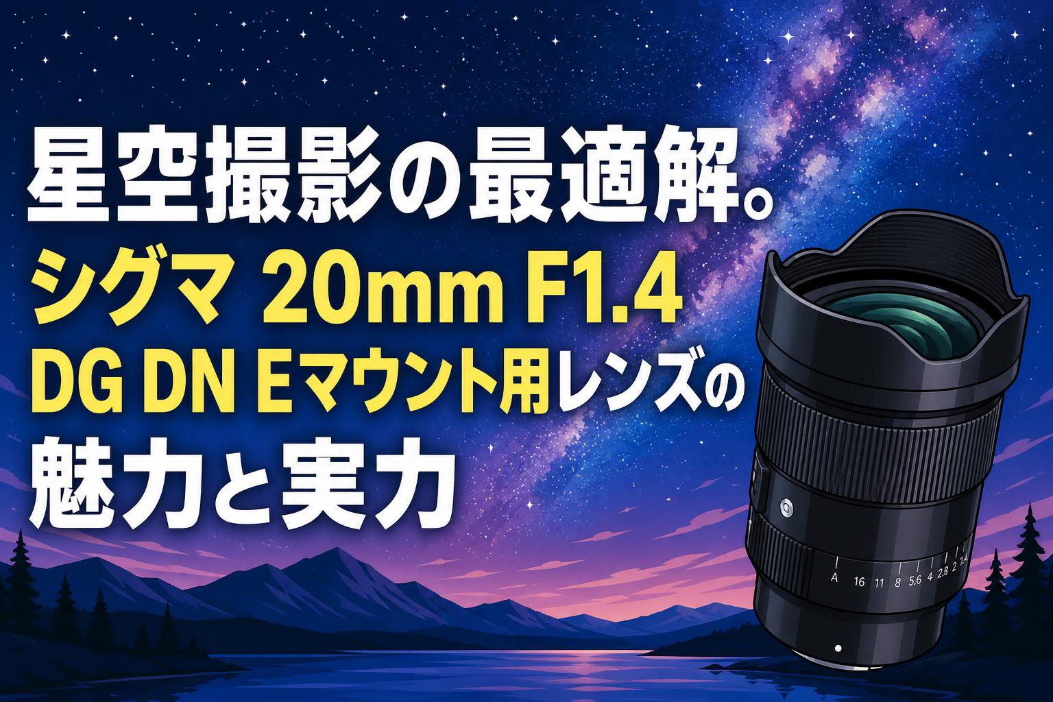 星空撮影の最適解。シグマ 20mm F1.4 DG DN Eマウント用レンズの魅力と実力