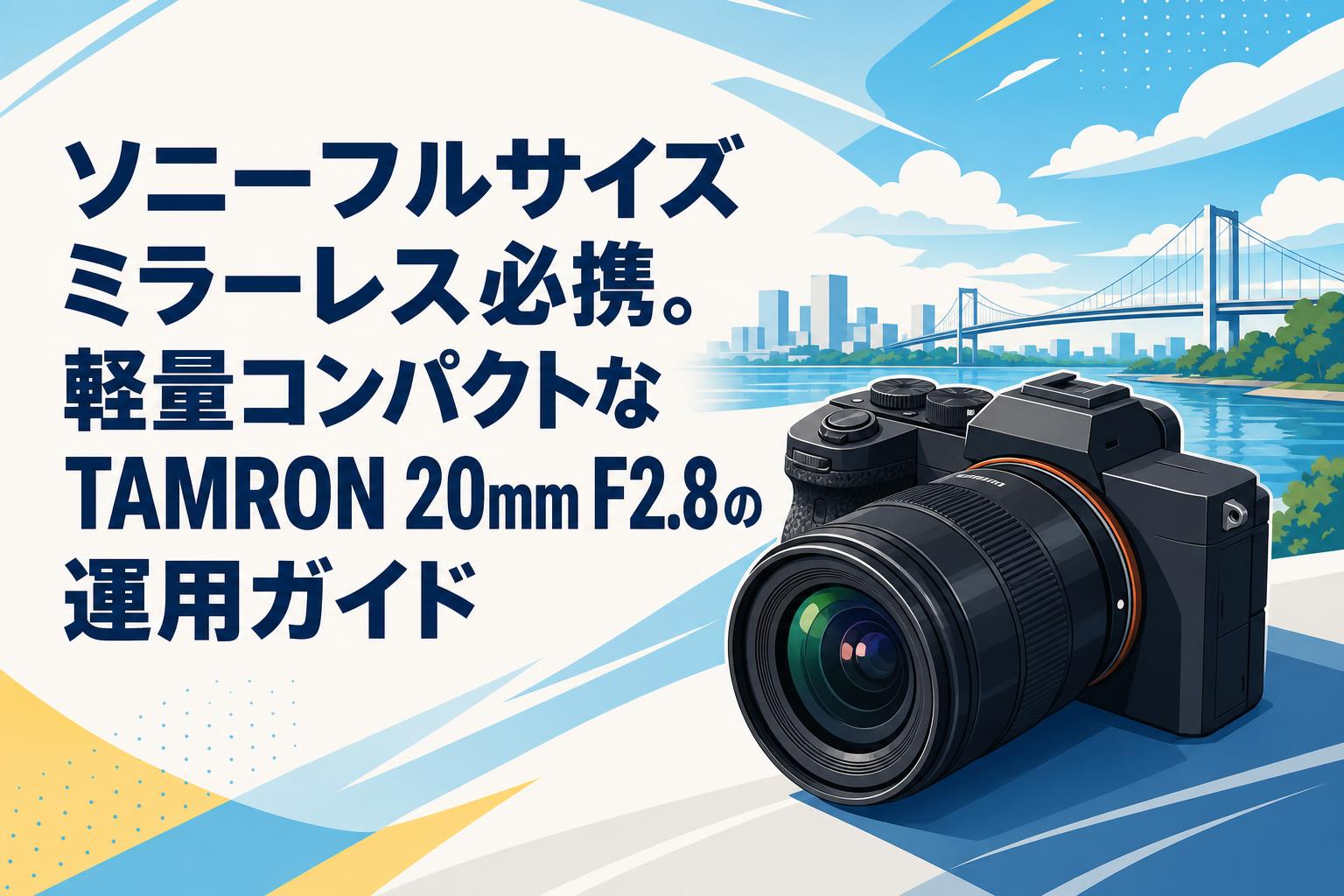 ソニーフルサイズミラーレス必携。軽量コンパクトなTAMRON 20mm F2.8の運用ガイド