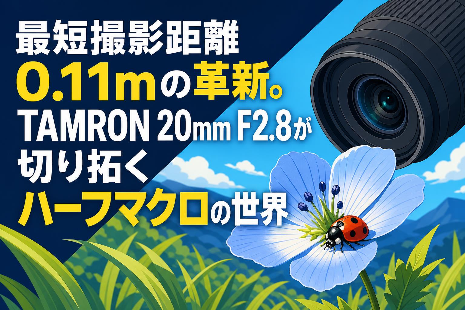 最短撮影距離0.11mの革新。TAMRON 20mm F2.8が切り拓くハーフマクロの世界
