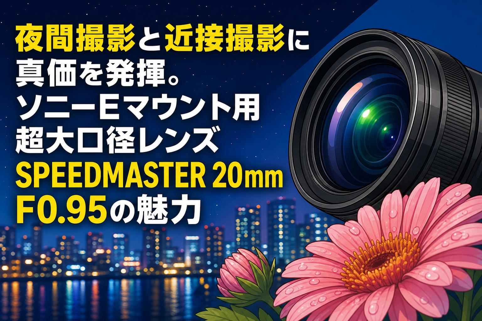 夜間撮影と近接撮影に真価を発揮。ソニーEマウント用超大口径レンズSPEEDMASTER 20mm F0.95の魅力