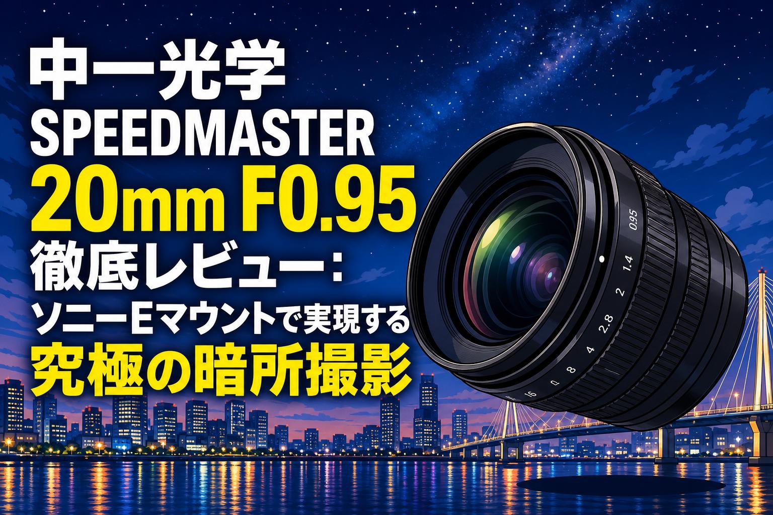 中一光学 SPEEDMASTER 20mm F0.95 徹底レビュー：ソニーEマウントで実現する究極の暗所撮影