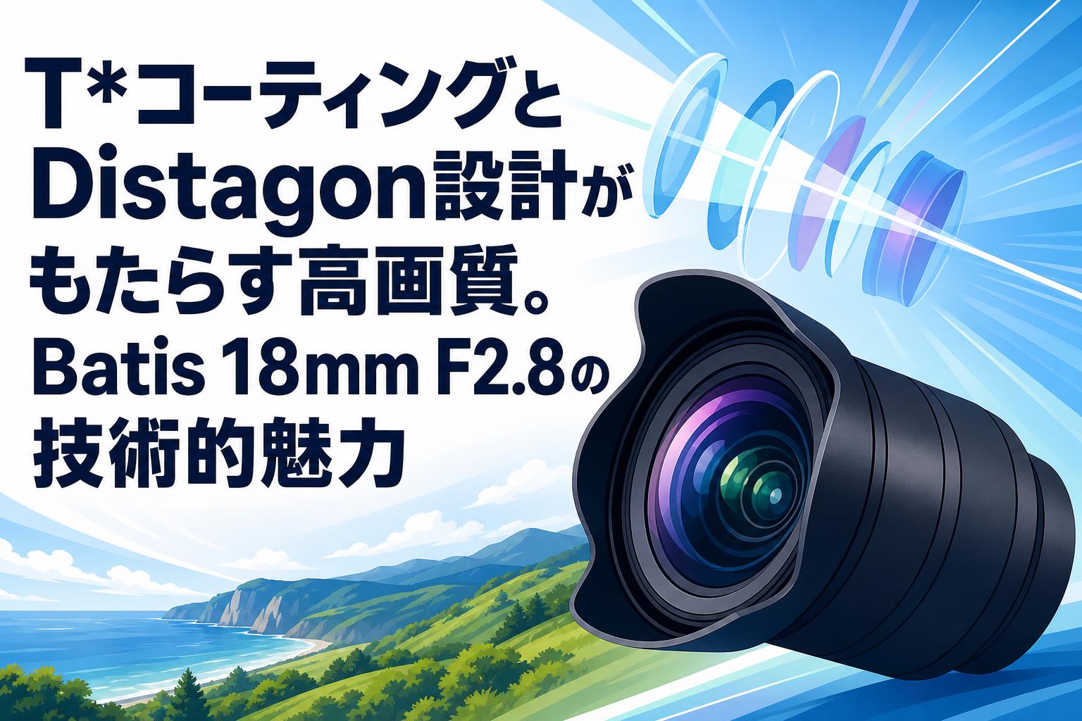 T*コーティングとDistagon設計がもたらす高画質。Batis 18mm F2.8の技術的魅力