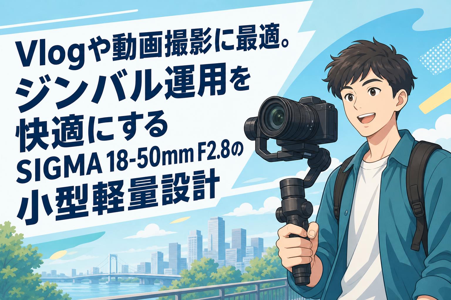 Vlogや動画撮影に最適。ジンバル運用を快適にするSIGMA 18-50mm F2.8の小型軽量設計