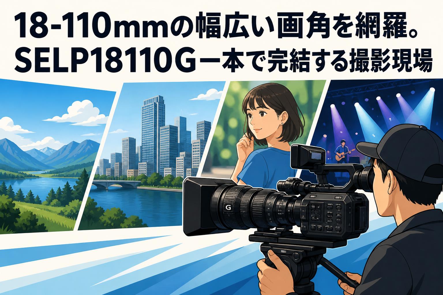 18-110mmの幅広い画角を網羅。SELP18110G一本で完結する撮影現場