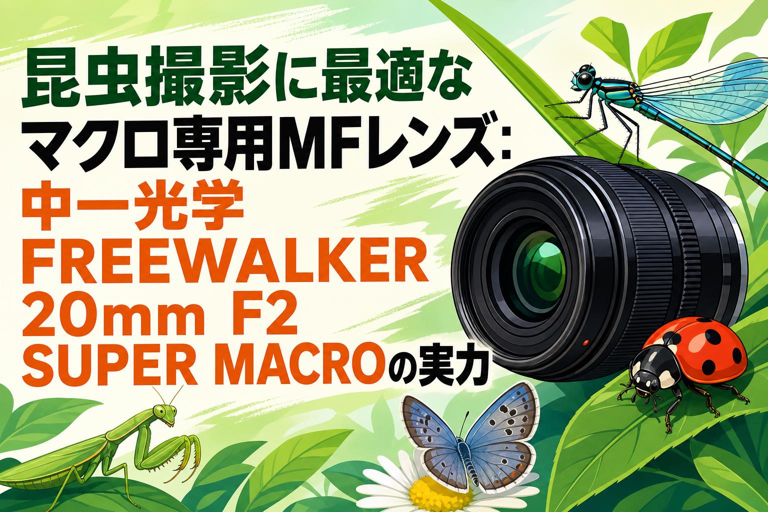 昆虫撮影に最適なマクロ専用MFレンズ：中一光学 FREEWALKER 20mm F2 SUPER MACROの実力