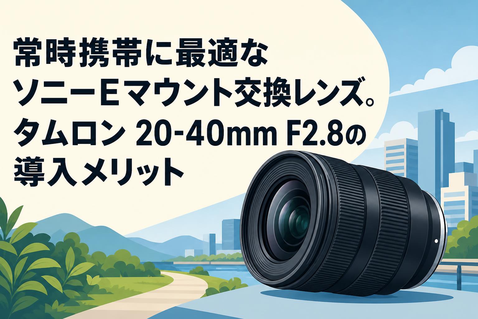 常時携帯に最適なソニーEマウント交換レンズ。タムロン 20-40mm F2.8の導入メリット