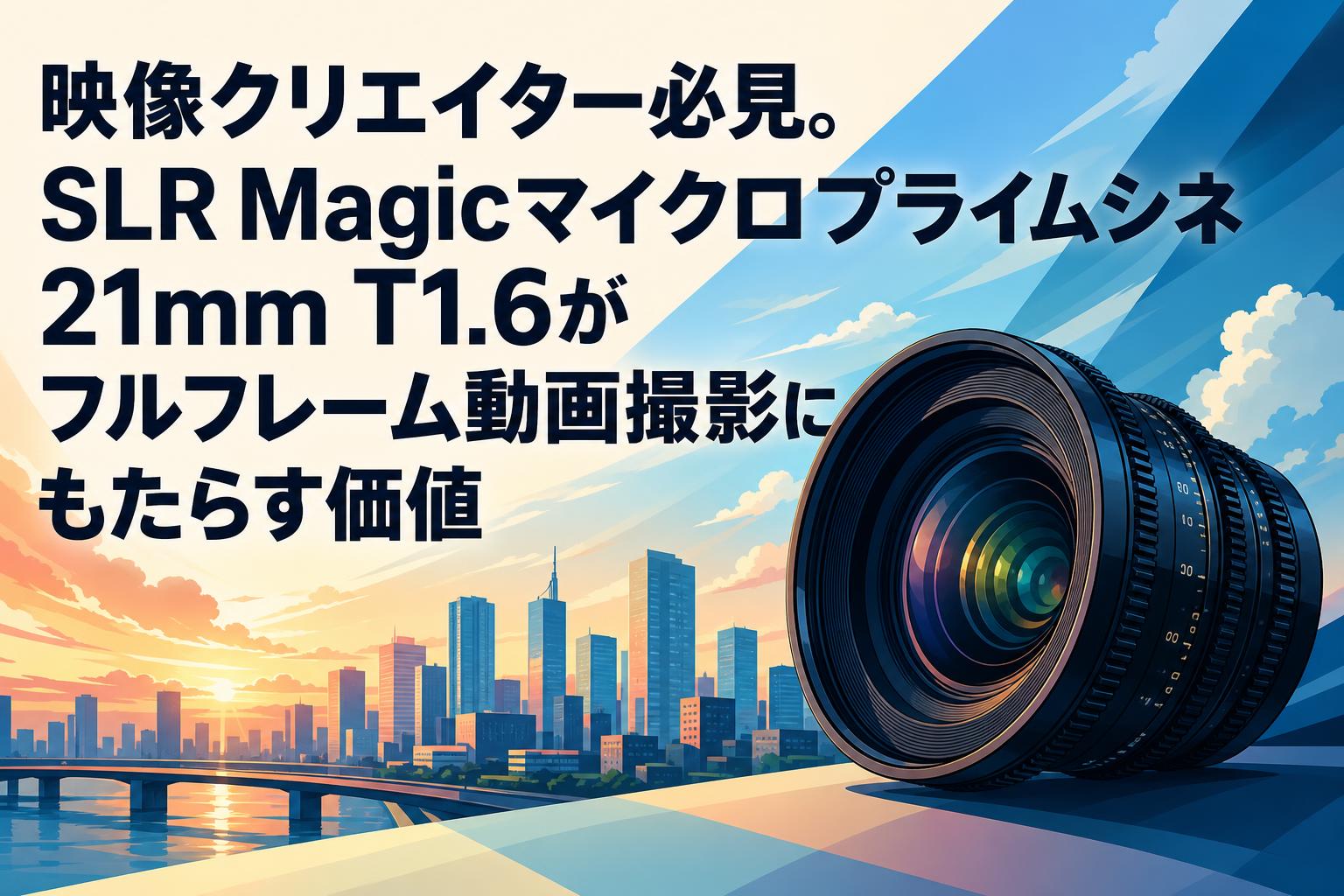 映像クリエイター必見。SLR Magicマイクロプライムシネ21mm T1.6がフルフレーム動画撮影にもたらす価値