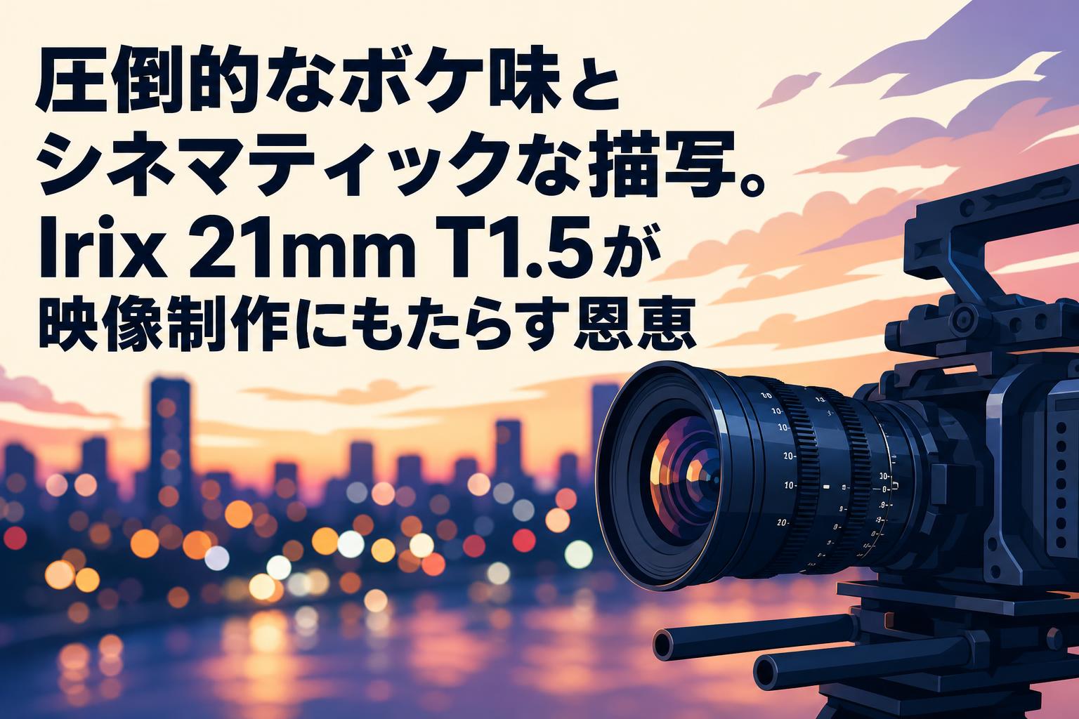 圧倒的なボケ味とシネマティックな描写。Irix 21mm T1.5が映像制作にもたらす恩恵