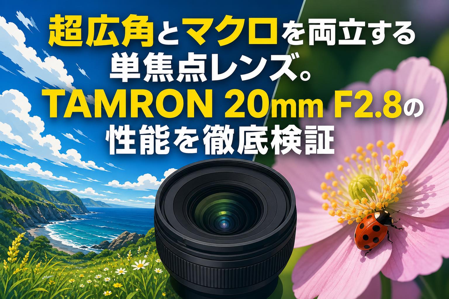 超広角とマクロを両立する単焦点レンズ。TAMRON 20mm F2.8の性能を徹底検証