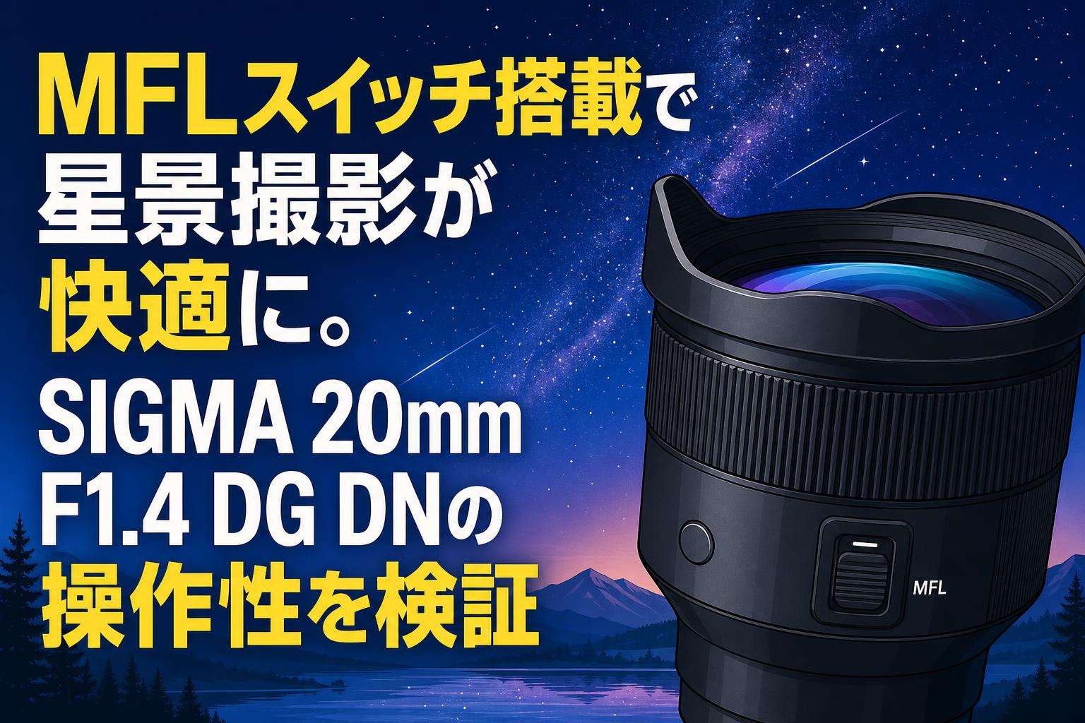 MFLスイッチ搭載で星景撮影が快適に。SIGMA 20mm F1.4 DG DNの操作性を検証