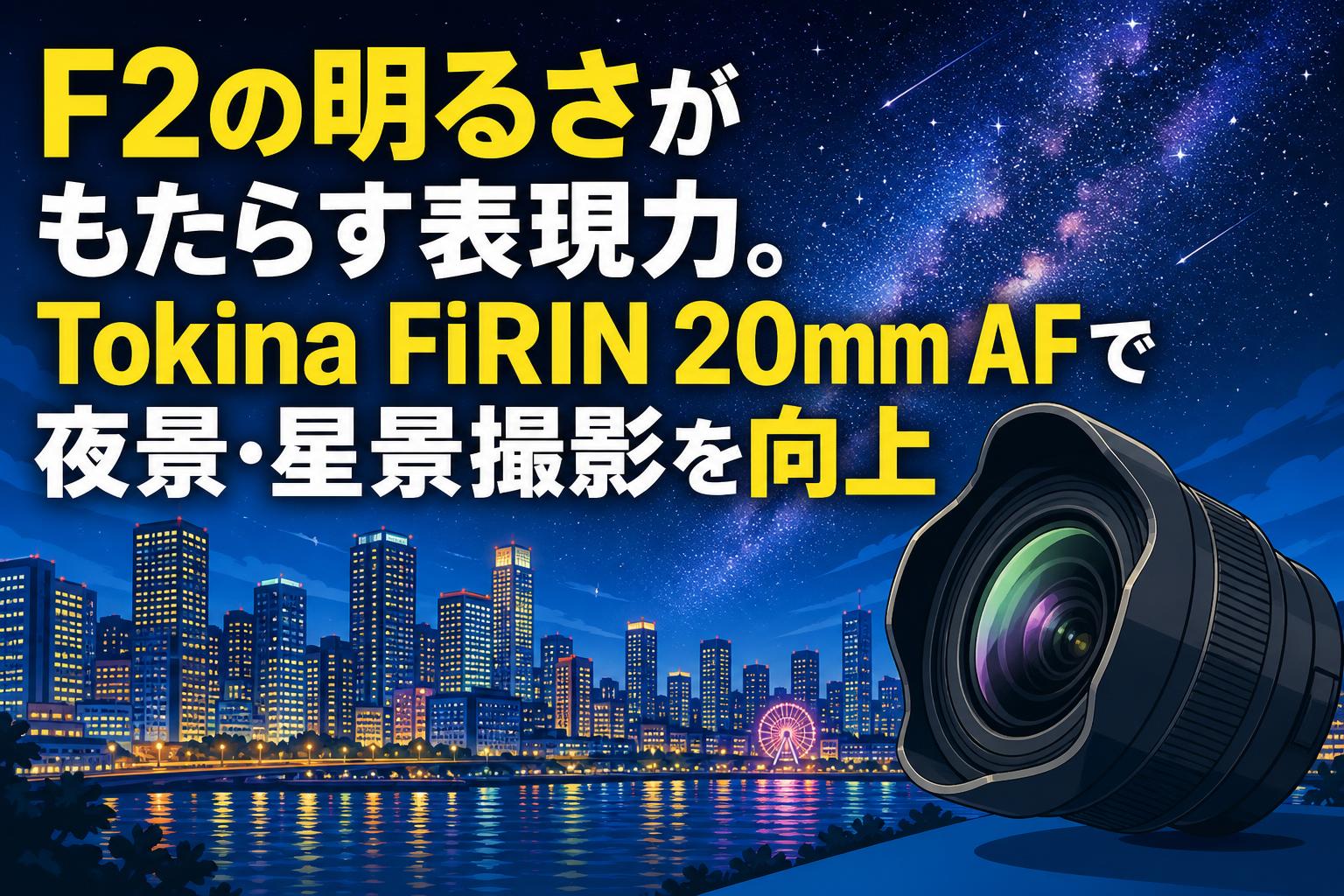 F2の明るさがもたらす表現力。Tokina FiRIN 20mm AFで夜景・星景撮影を向上