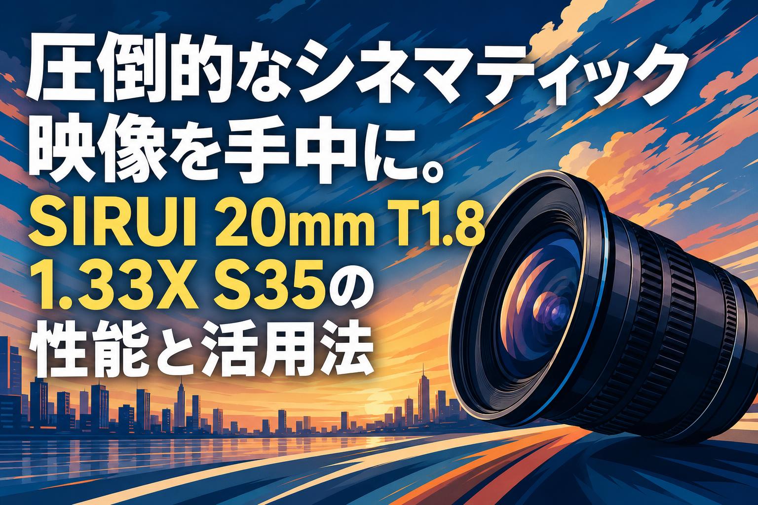 圧倒的なシネマティック映像を手中に。SIRUI 20mm T1.8 1.33X S35の性能と活用法