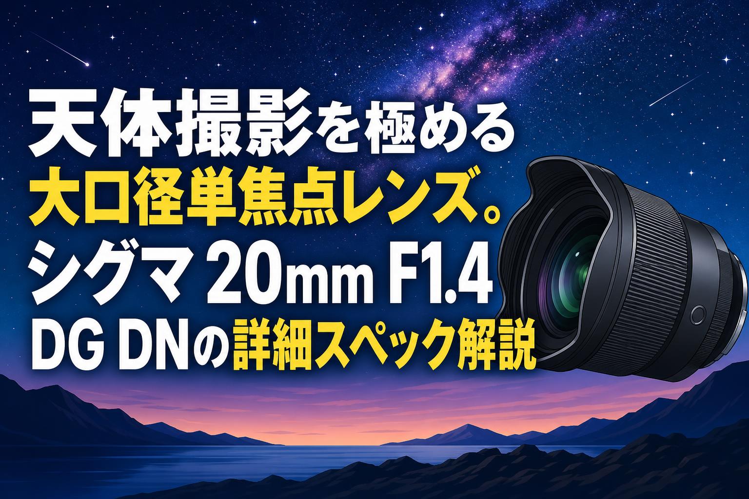 天体撮影を極める大口径単焦点レンズ。シグマ 20mm F1.4 DG DNの詳細スペック解説
