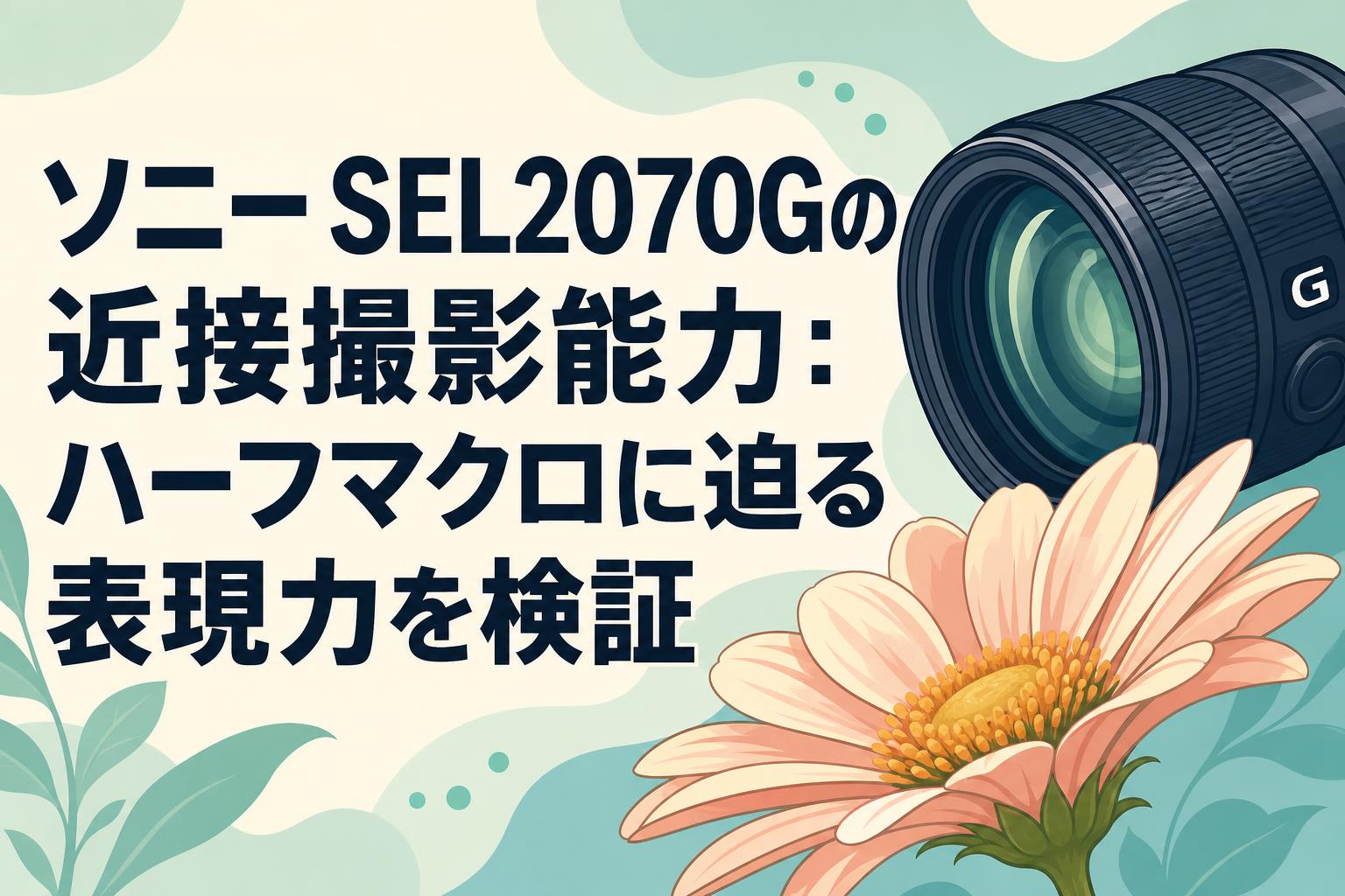 ソニー SEL2070Gの近接撮影能力：ハーフマクロに迫る表現力を検証