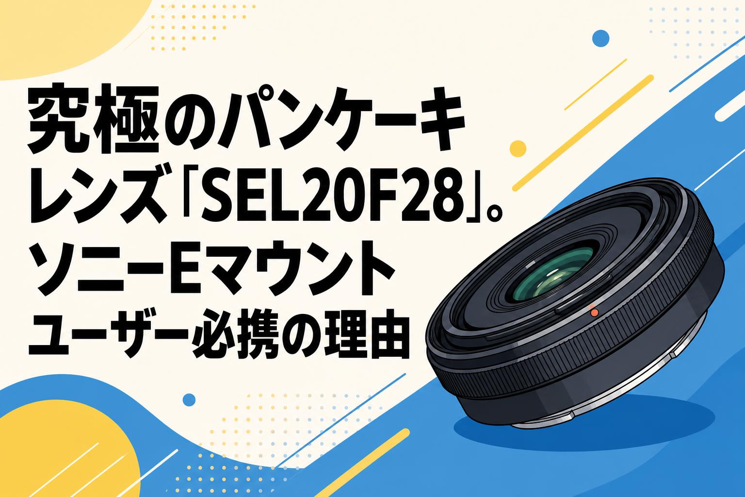 究極のパンケーキレンズ「SEL20F28」。ソニーEマウントユーザー必携の理由
