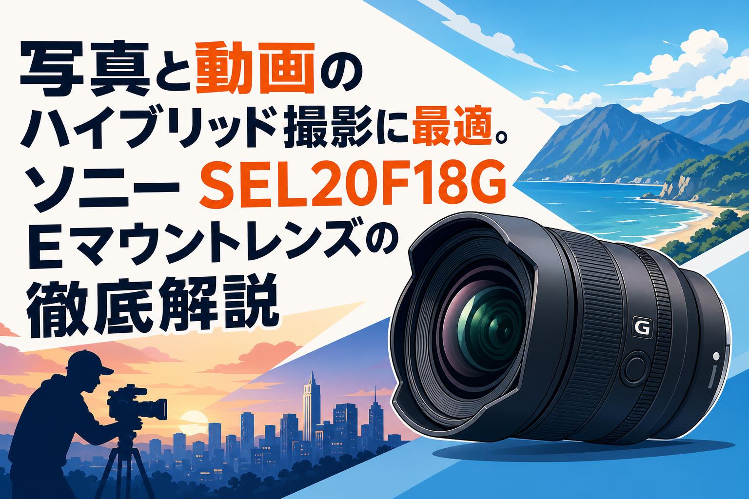 写真と動画のハイブリッド撮影に最適。ソニー SEL20F18G Eマウントレンズの徹底解説