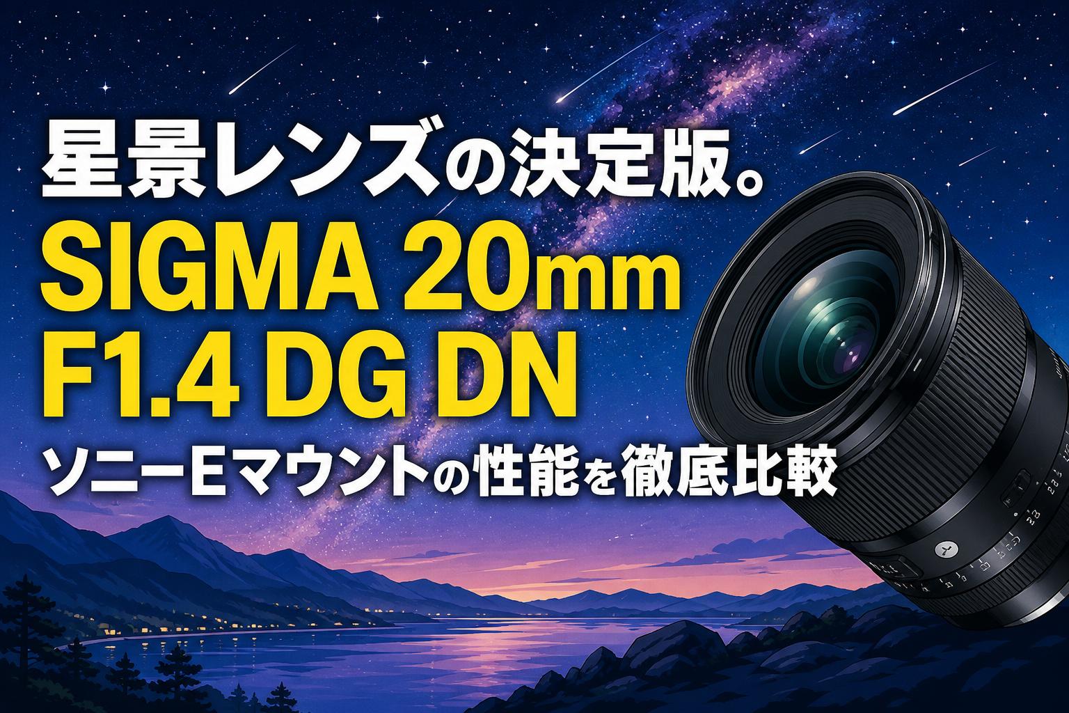 星景レンズの決定版。SIGMA 20mm F1.4 DG DN ソニーEマウントの性能を徹底比較