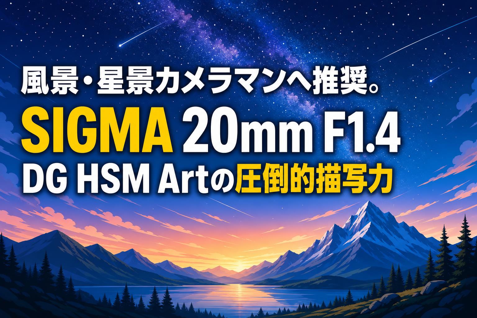 風景・星景カメラマンへ推奨。SIGMA 20mm F1.4 DG HSM Artの圧倒的描写力