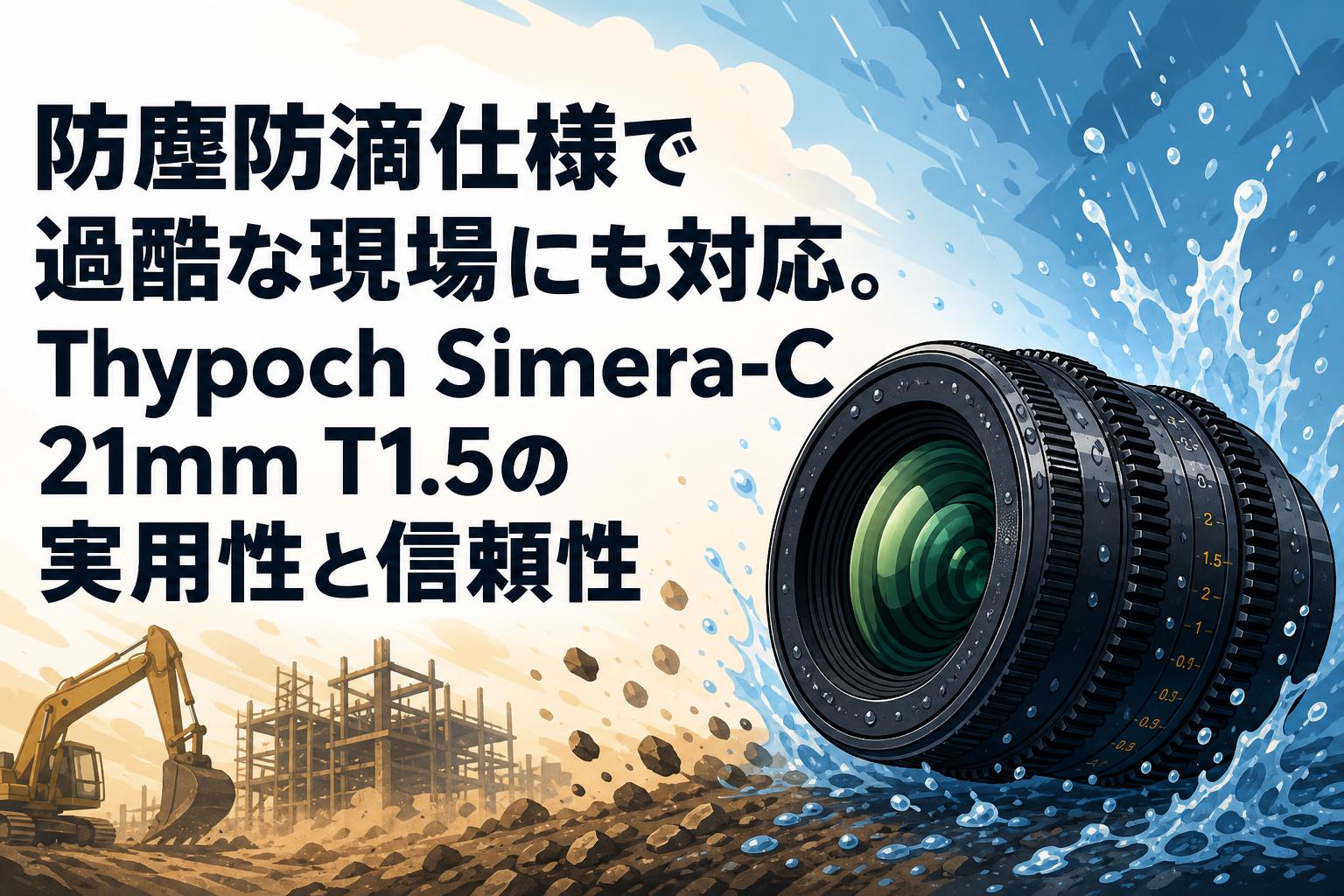 防塵防滴仕様で過酷な現場にも対応。Thypoch Simera-C 21mm T1.5の実用性と信頼性