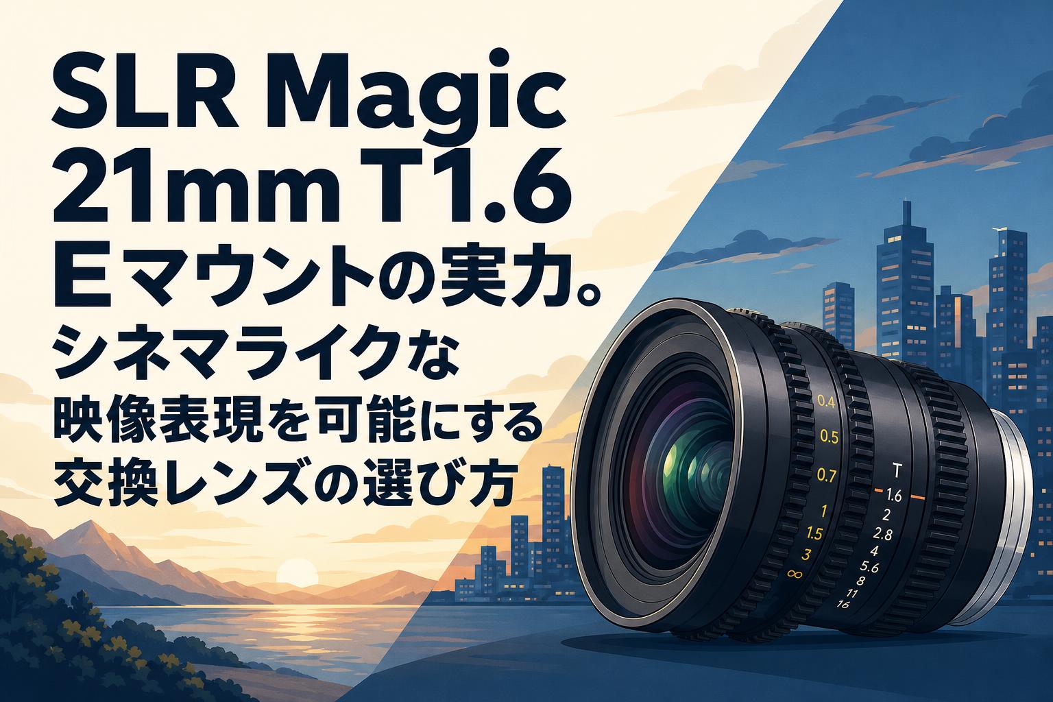 SLR Magic 21mm T1.6 Eマウントの実力。シネマライクな映像表現を可能にする交換レンズの選び方