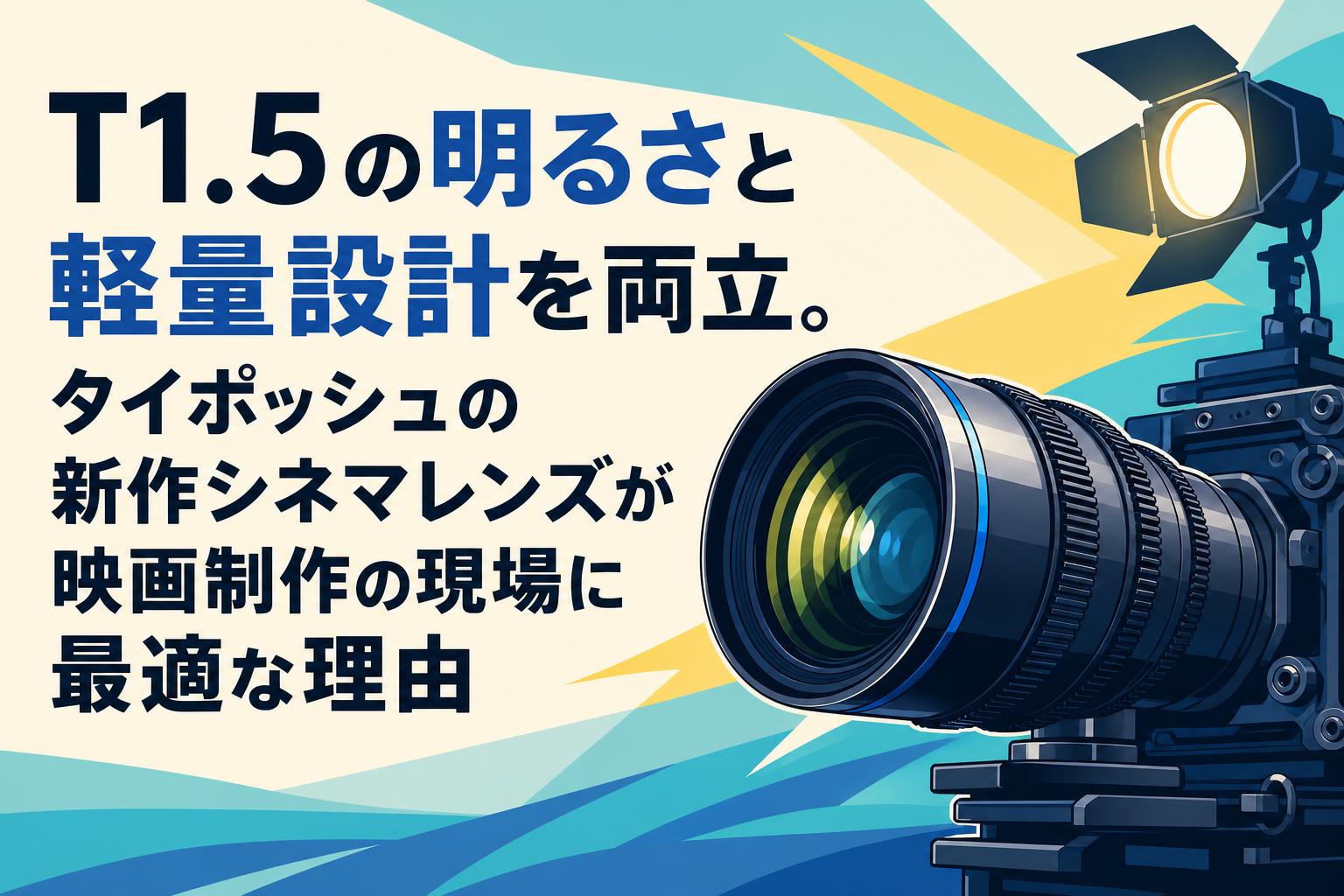 T1.5の明るさと軽量設計を両立。タイポッシュの新作シネマレンズが映画制作の現場に最適な理由