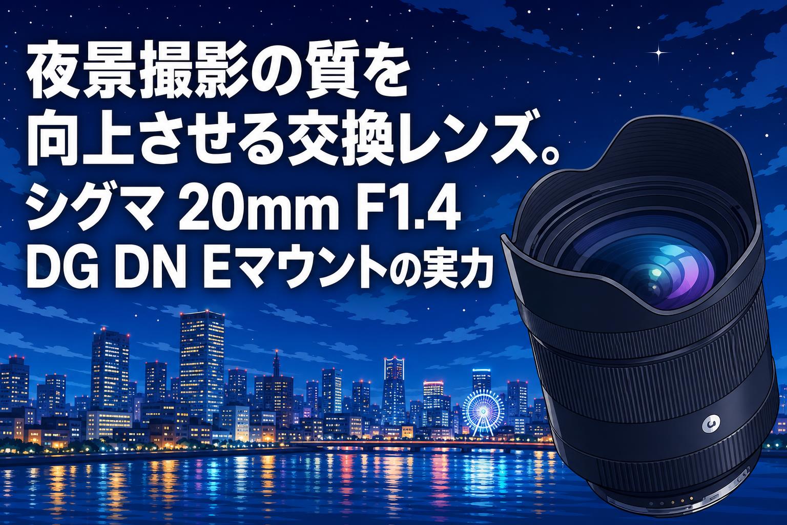 夜景撮影の質を向上させる交換レンズ。シグマ 20mm F1.4 DG DN Eマウントの実力