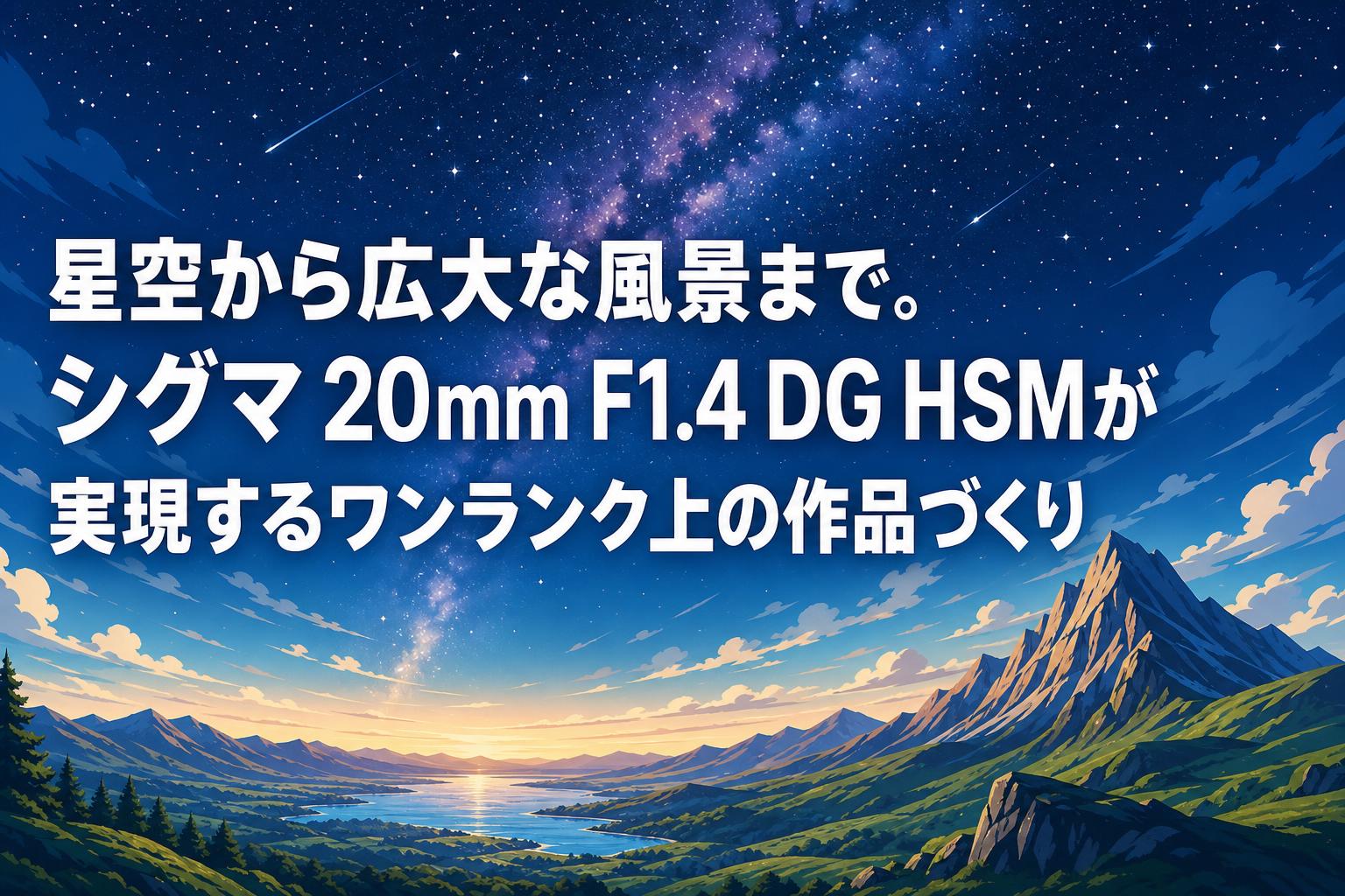 星空から広大な風景まで。シグマ 20mm F1.4 DG HSMが実現するワンランク上の作品づくり