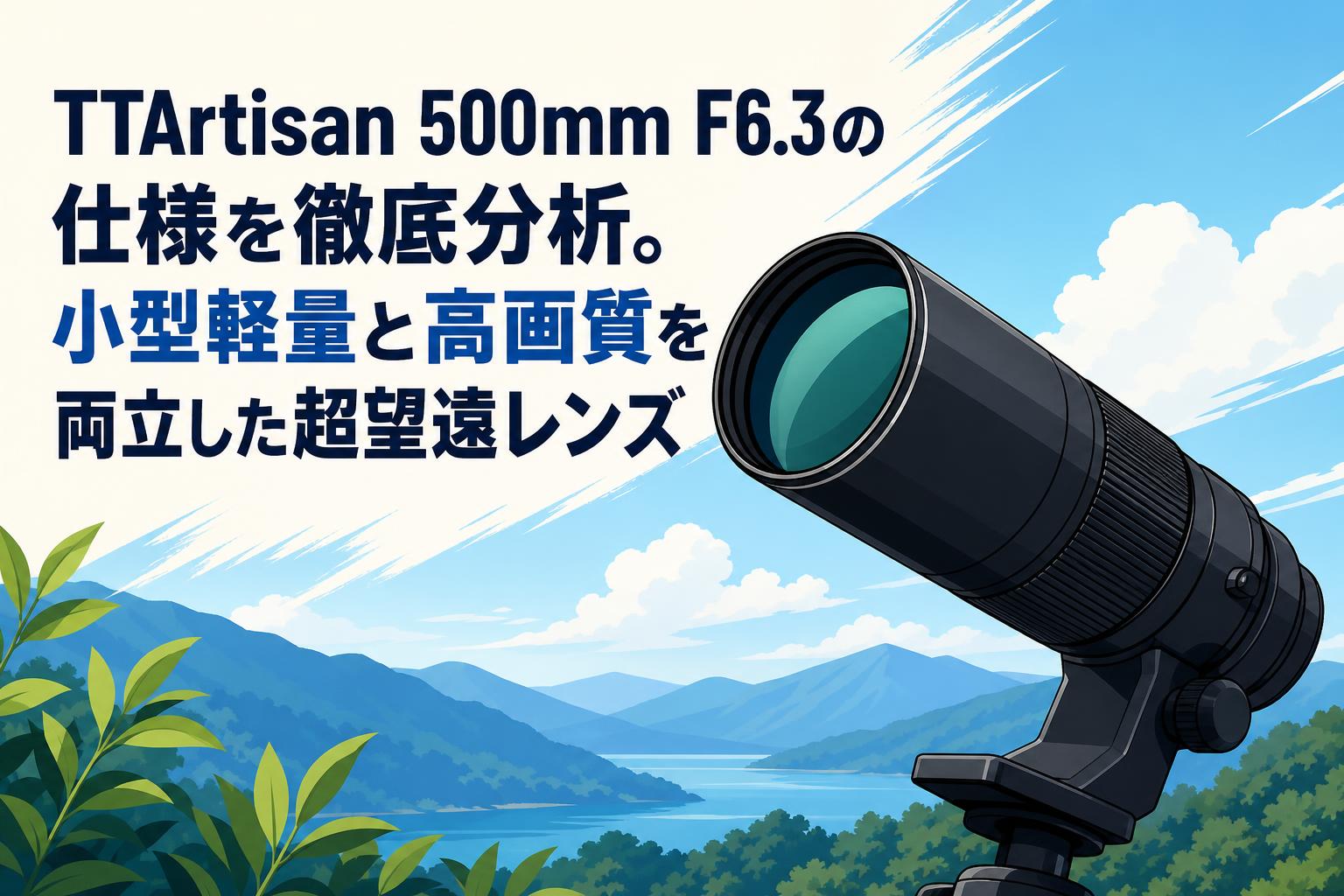 TTArtisan 500mm F6.3の仕様を徹底分析。小型軽量と高画質を両立した超望遠レンズ
