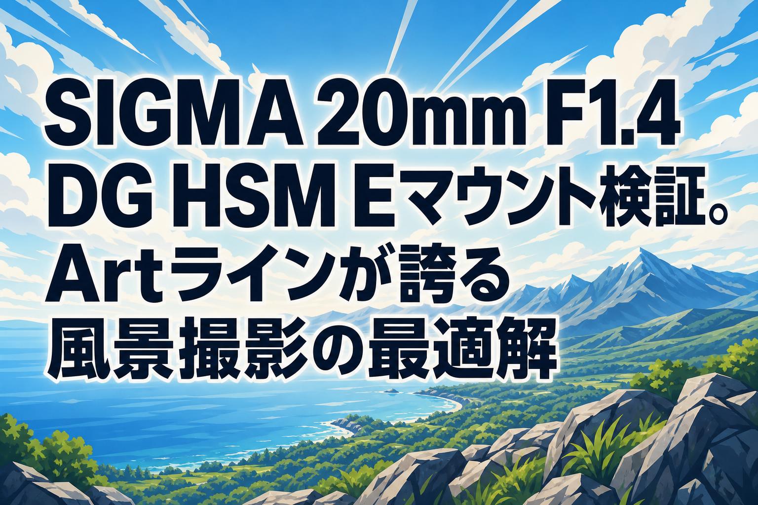 SIGMA 20mm F1.4 DG HSM Eマウント検証。Artラインが誇る風景撮影の最適解
